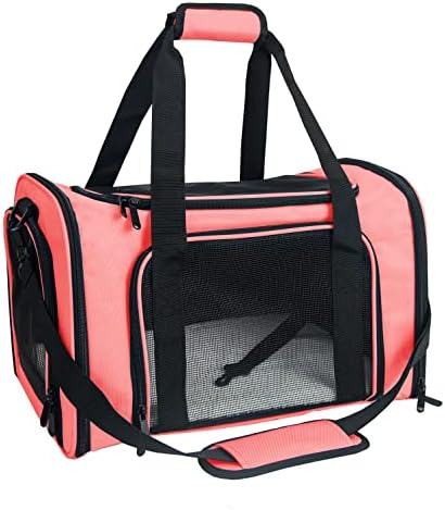 NextFri Soft Sided Carrier for Small Medium Cats Dogs,TSA Airline Approved Collapsible Travel Pet Carrier (Medium, Watermelon)