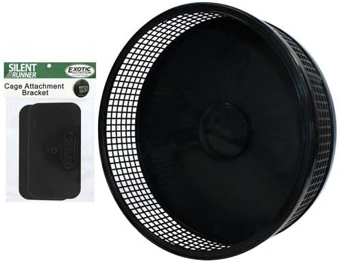 Silent Runner Pro | Sugar Glider Exercise Wheel (Black with Attachment)