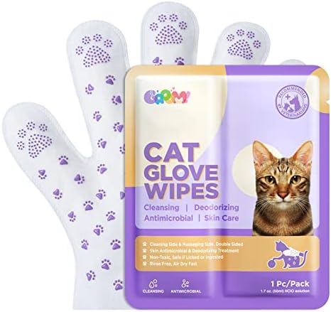 HICC GROOM! Pet Wipes for Cats/Dogs Itch Skin Relief, Cat Acne Chin Treatment, Anti-inflammatory & Soothe Glove-Type Kitten/Puppy Wipes for Allergy, Traveling, Postoperative Wound Care, 1 Piece