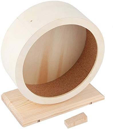 Hamster Running Wheel Silent Wooden Pet House Funny Wheel Running Rest Small Animal Exercise Wheels (S)
