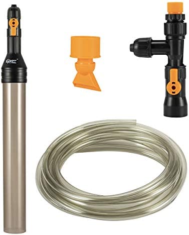 hygger Bucket-Free Aquarium Water Change Kit Fish Tank Auto Siphon Pump Gravel Cleaner Tube with Long Hose Water Changer Maintenance Tool 25-FEET