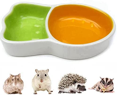 Hamster Food Bowl – Ceramic Small Animals Food Dish and Water Bowl Chew Resistant Food Bowls Water Feeder for Hamster Rat Hedgehog Gerbil Mice Squirrel Sugar Glide Birds (Small Carrot)