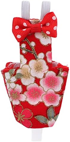 Bird Clothes, Washable Red Cherry Blossoms Cotton Bird Diaper with Elastic Band Waterproof Liner for Pet Parrots Macaw Cockatiel