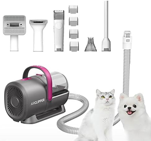 PETKIT Airclipper 5 in 1 Pet Grooming Vacuum,Professional Dog Grooming Kit with Paw Trimmer,1.4L Dust Cup Cat Dog Brush Vacuum Grooming Tools for Pet Hair Shedding