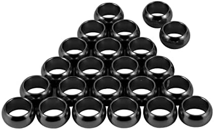 TOHONGADON 24Pcs Multicolor Aluminium Pigeon Bands Ball Lantern Bird Leg Rings Dove Leg Rings Identify Bands for Chicks Bantam Finch Dove Lovebird Quail Small Poultry (Inner Diameter 8mm, Black)