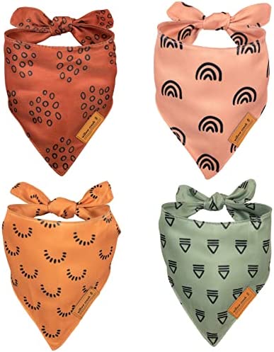 Willow Creek Pet Apparel Bandana Scarf for Dogs & Puppies | Boho 4 Pack | Dual Layered Durable Fabric | Cute & Modern | All Breeds | Boy & Girl | Adjustable Small, Large, & X-Large (Large)