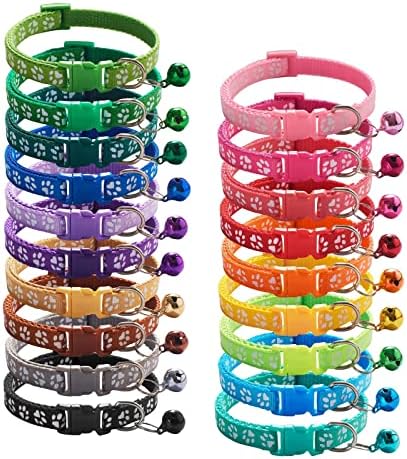 Puppy Collars with Bell-Adjustable Litter Collars Pups – Kitten Collar for Newborn pet – Set of 19