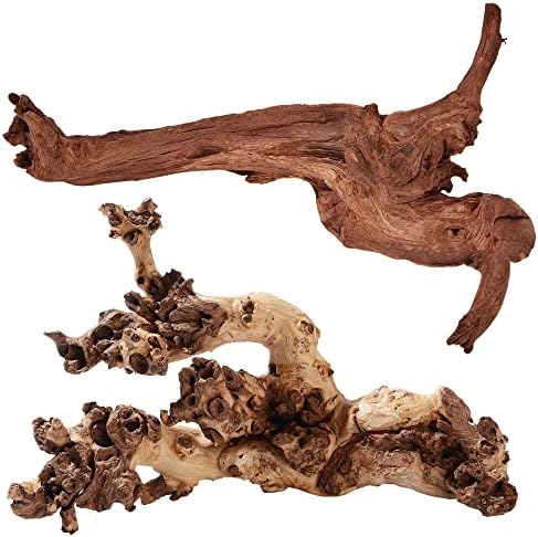 majoywoo Natural Large Driftwood for Aquarium Decor, Reptile Decor 12.5-18″ 2Pcs