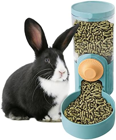 kathson 35oz Hanging Automatic Food Water Dispenser Gravity Pet Auto Feeder Waterer Set for Rabbit Cat Dog Chinchilla Guinea Pig Hedgehog Ferret (Food Dispenser)