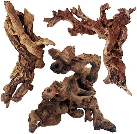 Tfwadmx Aquarium Driftwood Natural Log Branches Fish Tank Decoration 8-12″ Terrarium Wood Hideout Cave Decor Reptile Ornament Trunk Habitat(3 Pcs)