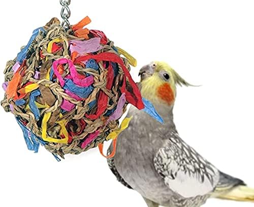 Sweet Feet and Beak Super Shredder Ball – Bird Toys Cage Accessories, Keep Your Birds Foraging for Treasures, Non-Toxic Toys for Birds Big and Small, Shredder Toy Birds Will Love Parrot to Finches